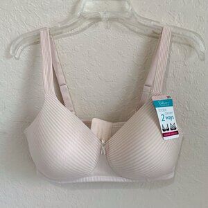 Vanity Fair‎ Radient Bra 38D NEW Striped Straps Convertible Straps Pale Pink